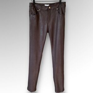 Eric Womens Straight Taupe Snake Skin Embossed Pants Sz 8